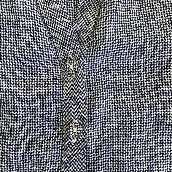 Ines De La Fressange for Uniqlo Sz M 100% Linen Button-down Shirt Blouse Navy - Picture 16 of 16